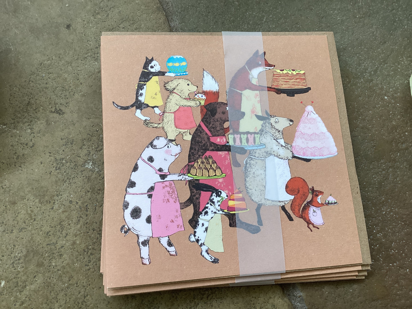 Paper Bird Cake Walk Greeting Card