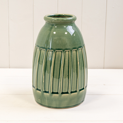 Mid-Century Green Ceramic Vase