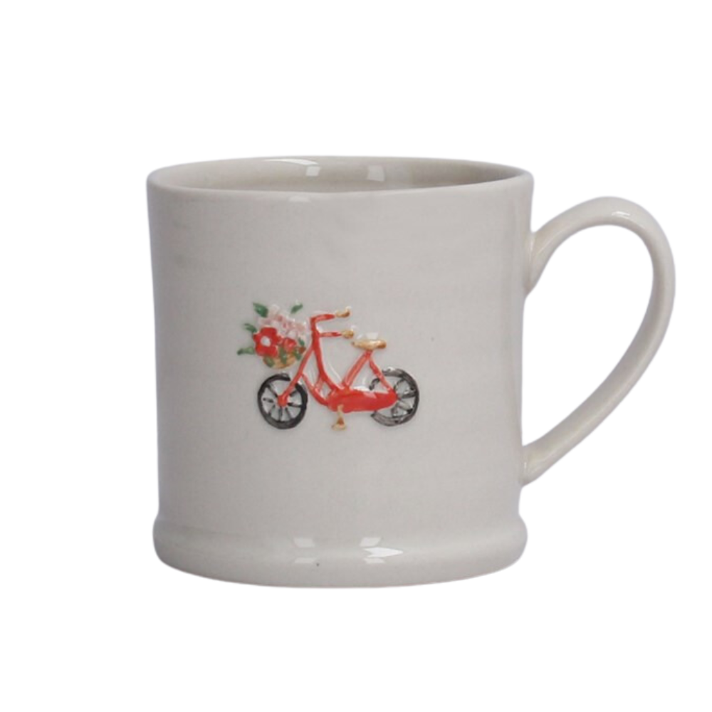 Gisela Graham Stoneware Mini Mug - Bicycle With Flowers