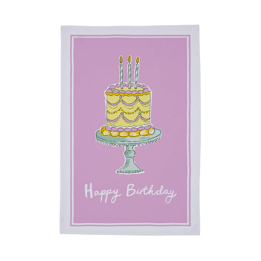 'Happy Birthday' Cotton Tea Towel