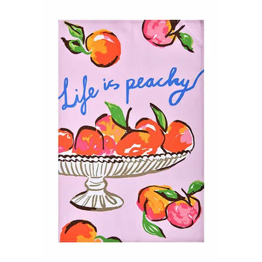 'Life is Peachy' Tea Towel