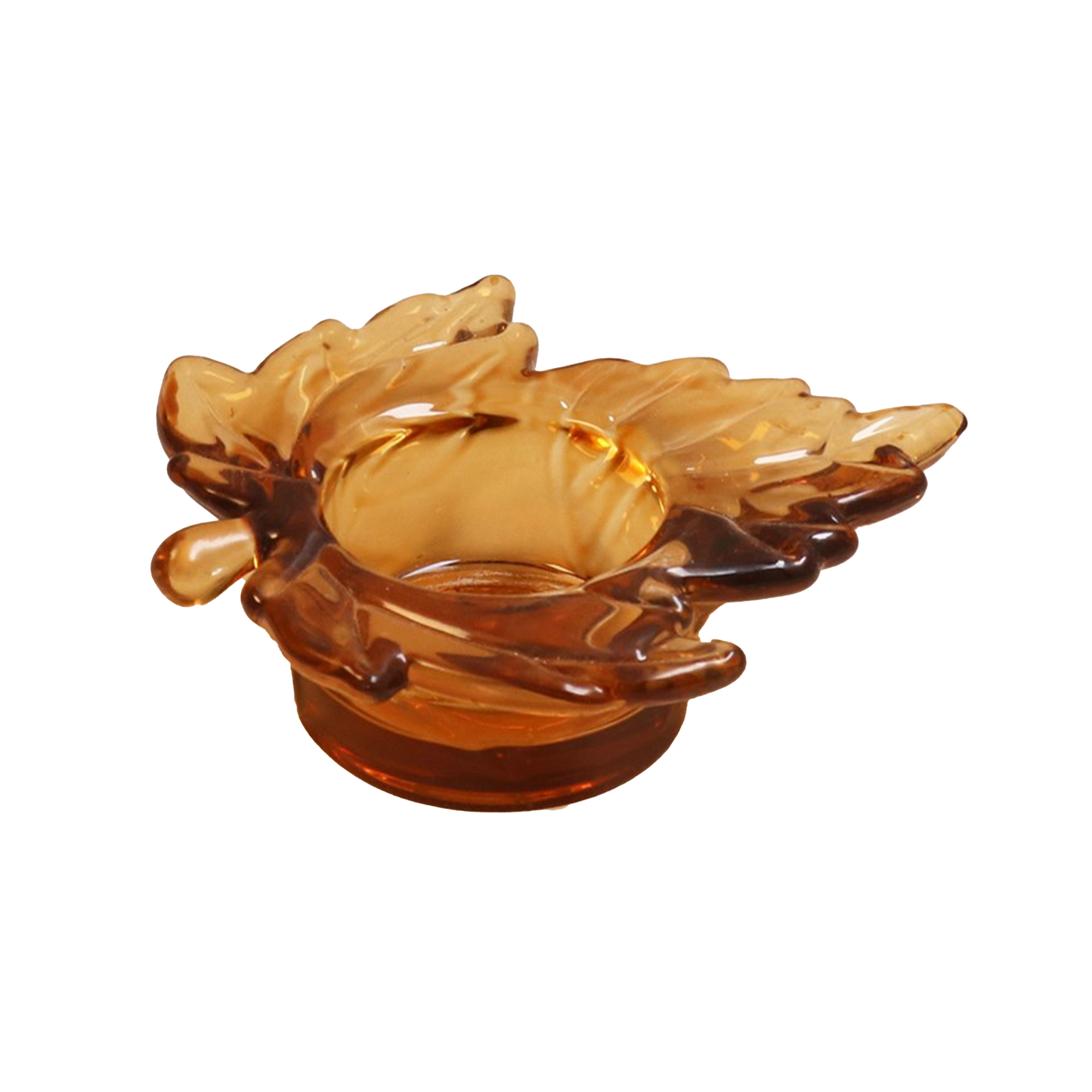 Glass Maple Leaf Tealight Holder
