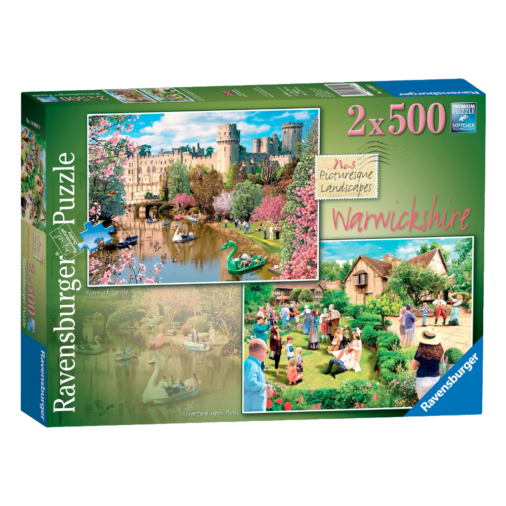Ravensburger 2 x 500 "Picturescque Warwickshire" Jigsaw Puzzles