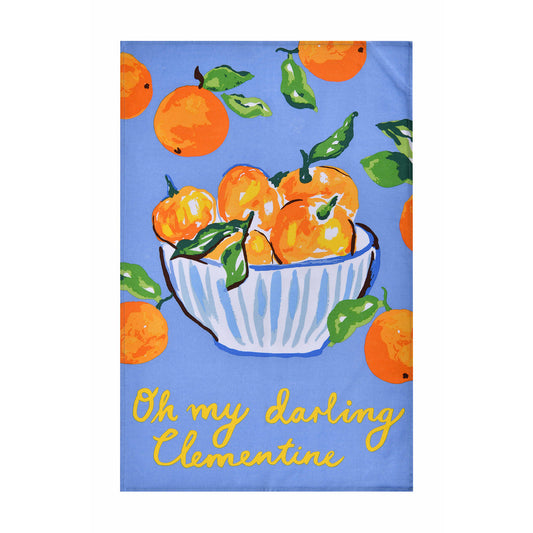 'Oh my darling Clementine' Tea Towel