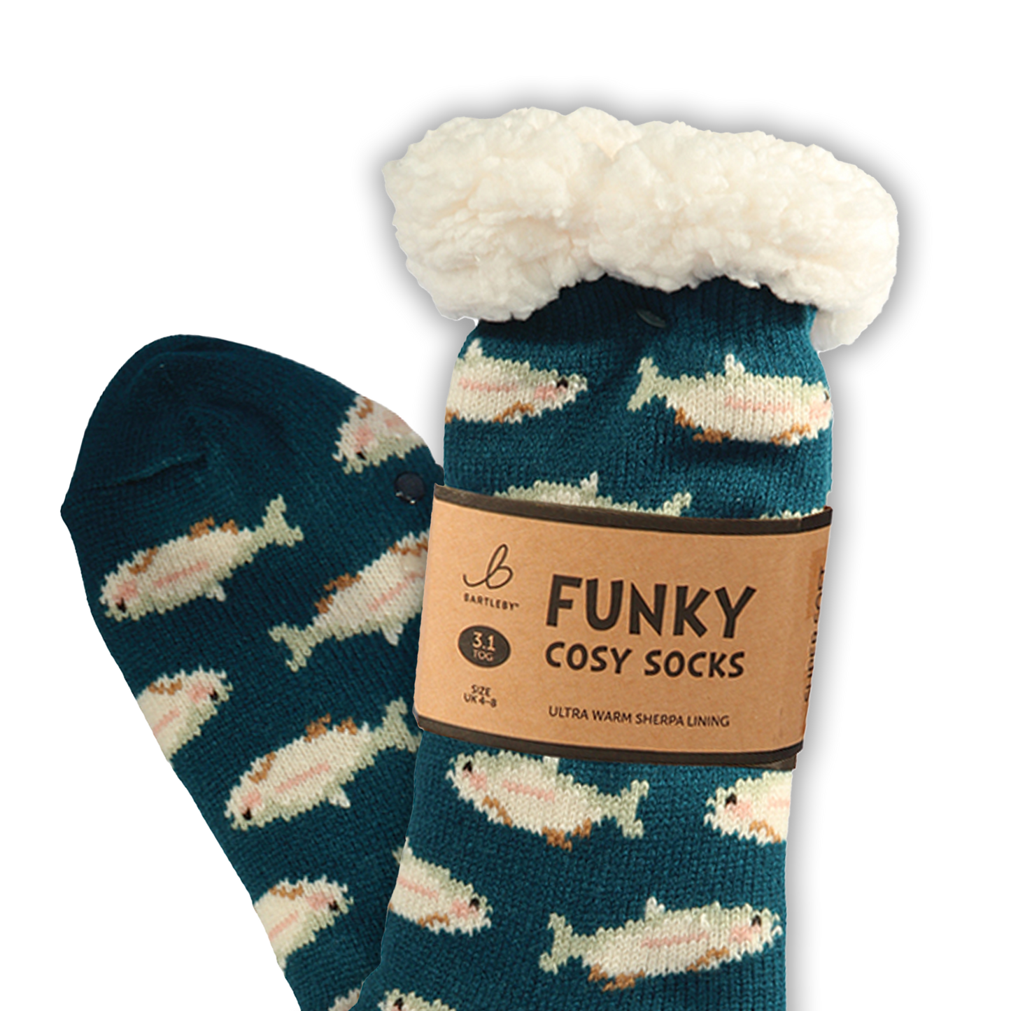 Funky Cosy Sherpa Socks (Country Fishing)