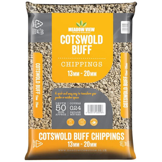 Meadow View Cotswold Buff Chippings 13-20mm (4 for £24)