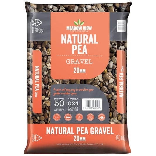 Meadow View Natural Pea Gravel 10mm (3 for £15)