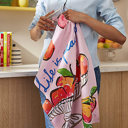 Life is Peachy' Tea Towel